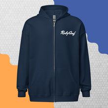Load image into Gallery viewer, RubyConf Unisex Zip Hoodie Navy (S-5XL) Front/Back Design